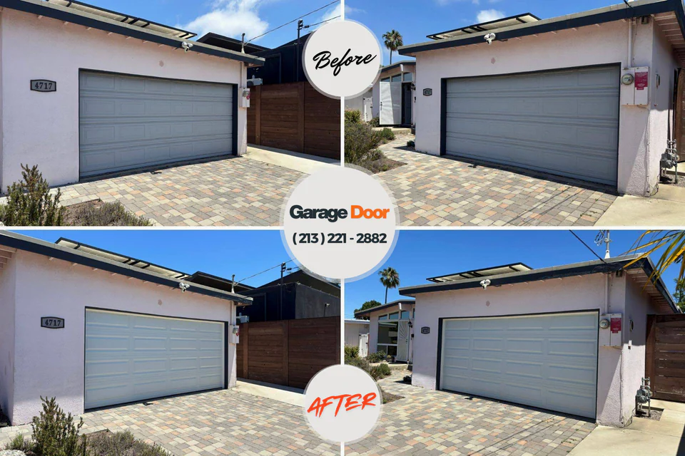 Before and after: garage door repair Twentynine Palms, CA